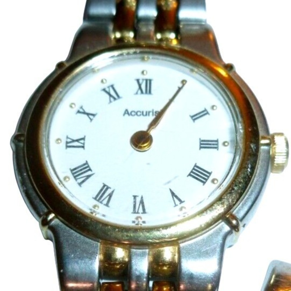 Accuris Womens Two Tone Stainless Steel Watch Roman Numeral Dial LB541 1L22